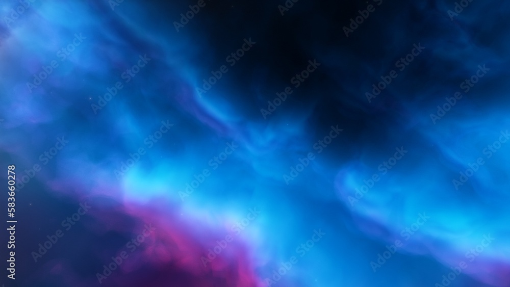 Obraz premium Nebula gas cloud in deep outer space, science fiction illustration, colorful space background with stars 3d render