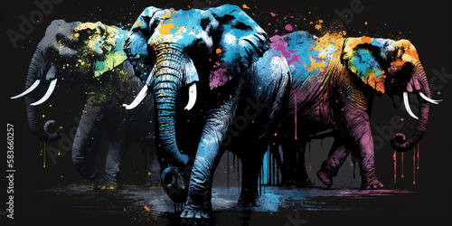 illustration of elephant © overmix