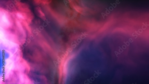 Nebula gas cloud in deep outer space  science fiction illustration  colorful space background with stars 3d render  