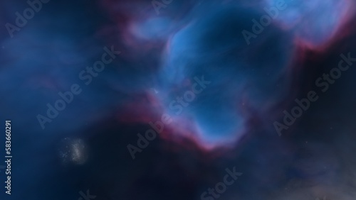 Fototapeta Naklejka Na Ścianę i Meble -  Nebula gas cloud in deep outer space, science fiction illustration, colorful space background with stars 3d render


