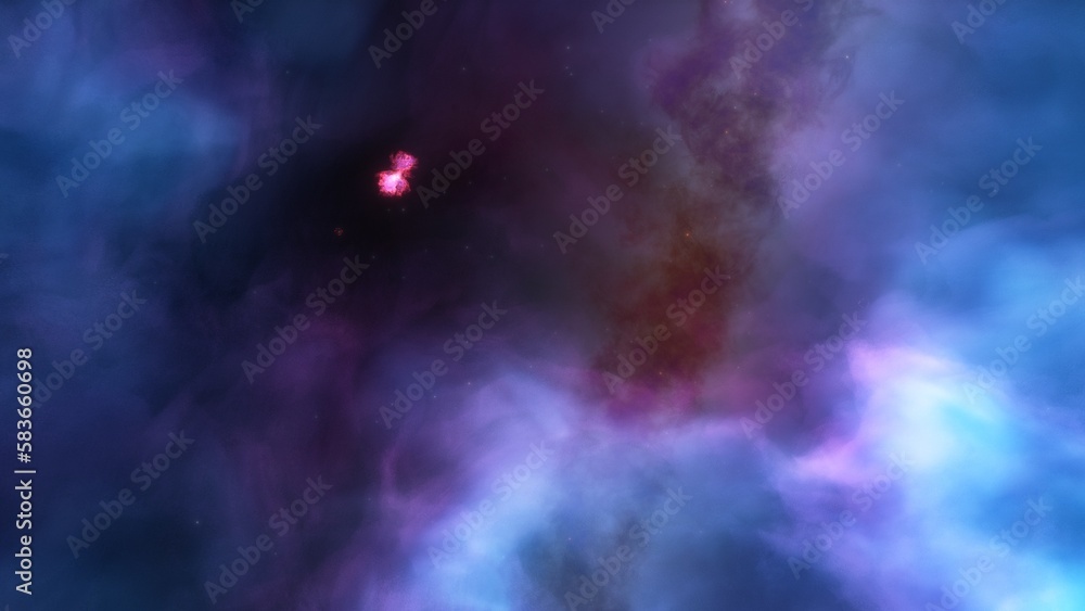 Fototapeta premium Space nebula, for use with projects on science, research, and education. Illustration