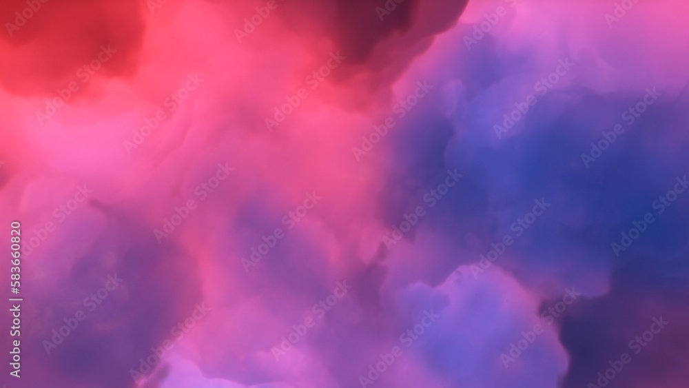 Fototapeta premium bright nebula, nebula in space, majestic red-purple nebula, beautiful space background 3D render 