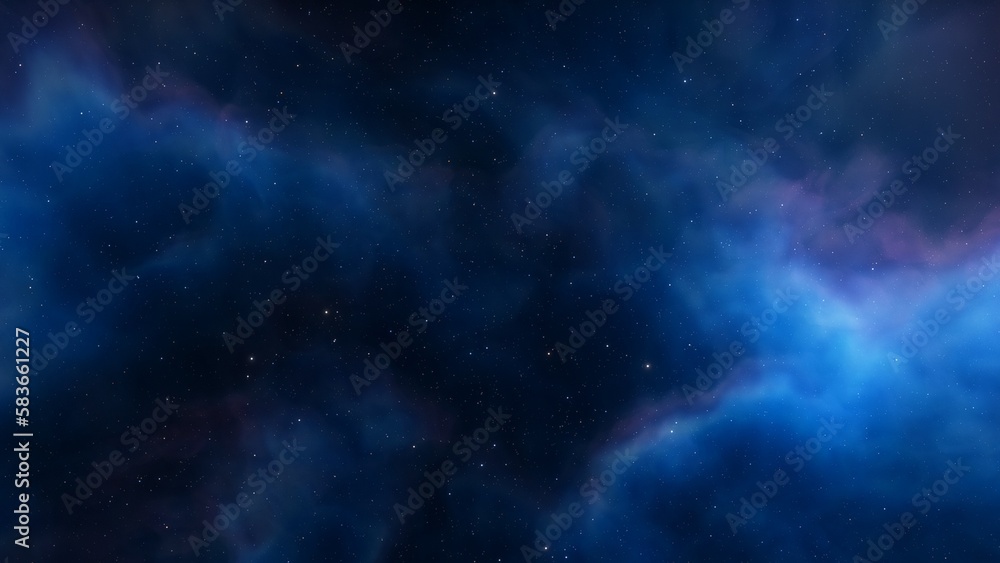 Fototapeta premium Deep space nebula with stars. Bright and vibrant Multicolor Starfield Infinite space outer space background with nebulas and stars. Star clusters, nebula outer space background 3d render 