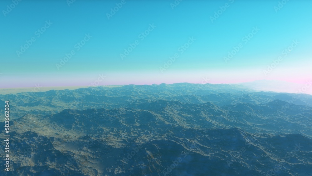 3D fictional space scene
