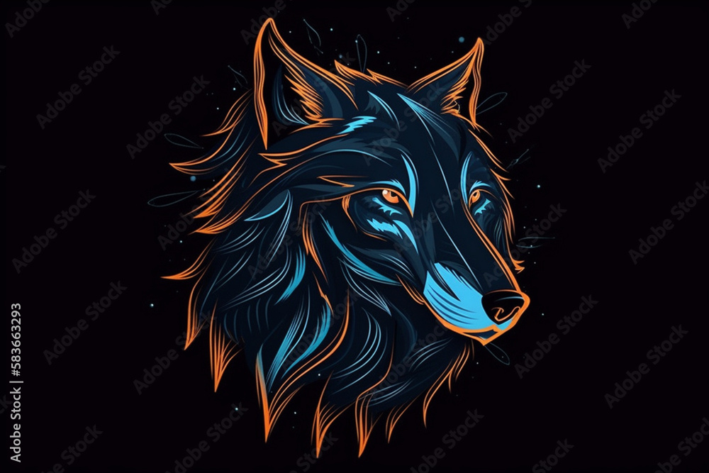Lunar Wolf Logo on Night Sky Background Lunar Wolf Logo on Night Sky Background