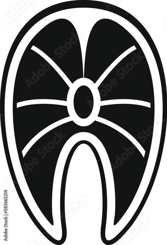 Red fish icon simple vector. Protein food. Health diet