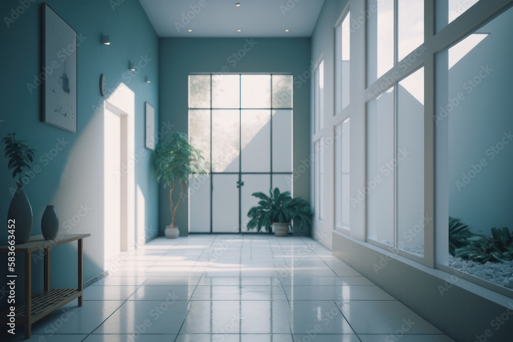 Hall in the style of minimalism. AI generative. Hall in the style of minimalism. AI generative.