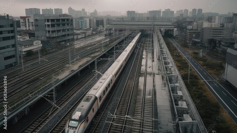 train in motion created with Generative AI technology train in motion created with Generative AI technology