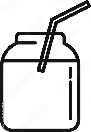 Milkshake icon outline vector. Food protein. Vitamin nutrition