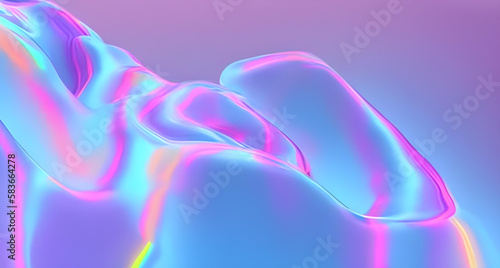 Get this colorful 3D gradient design element for backgrounds, banners, posters & covers on Adobe Stock. Abstract iridescent holographic waves in motion.