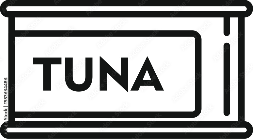 Tuna fish can icon outline vector. Food protein. Healthy vitamin Tuna fish can icon outline vector. Food protein. Healthy vitamin