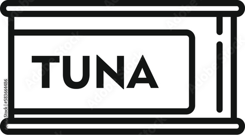 Tuna fish can icon outline vector. Food protein. Healthy vitamin