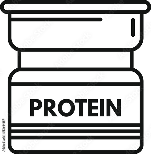 Protein glass icon outline vector. Food nutrient. Vitamin healthy