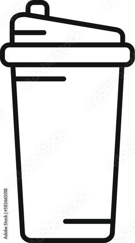 Sport shaker icon outline vector. Food protein. Fat meal