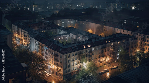 prenzlauer berg from the top view created with Generative AI technology