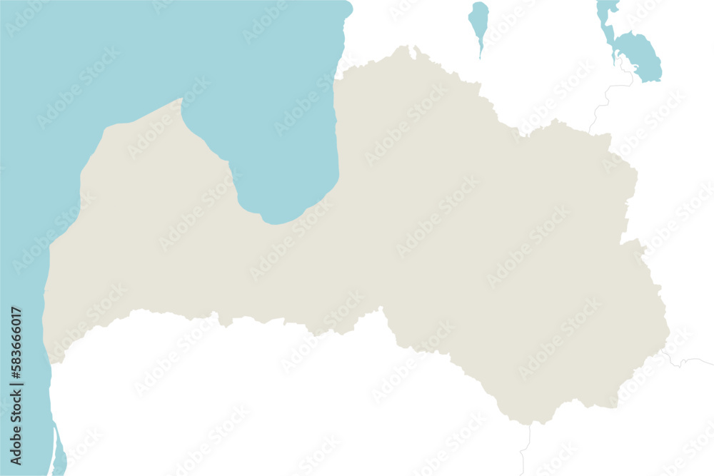 high detailed vector map of Latvia