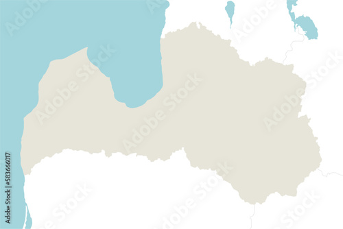 high detailed vector map of Latvia