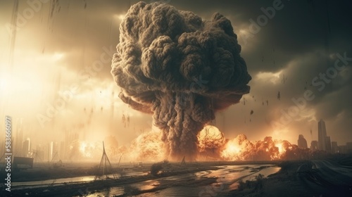 The End of Days: Massive Nuclear Explosion and the Collapse of Modern Civilization, AI Generative