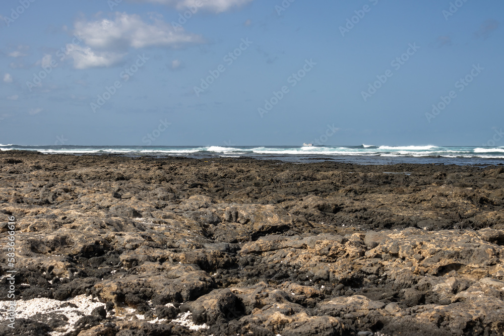 Atlantic ocean rocks beach, Fuerteventura