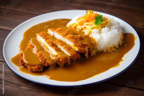 Katsu Curry - Japan - Chicken or pork cutlets, curry sauce, rice (Generative AI)