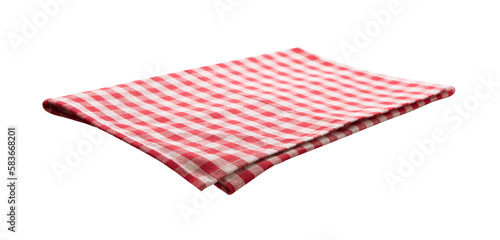 Red napkin front view isolated on white