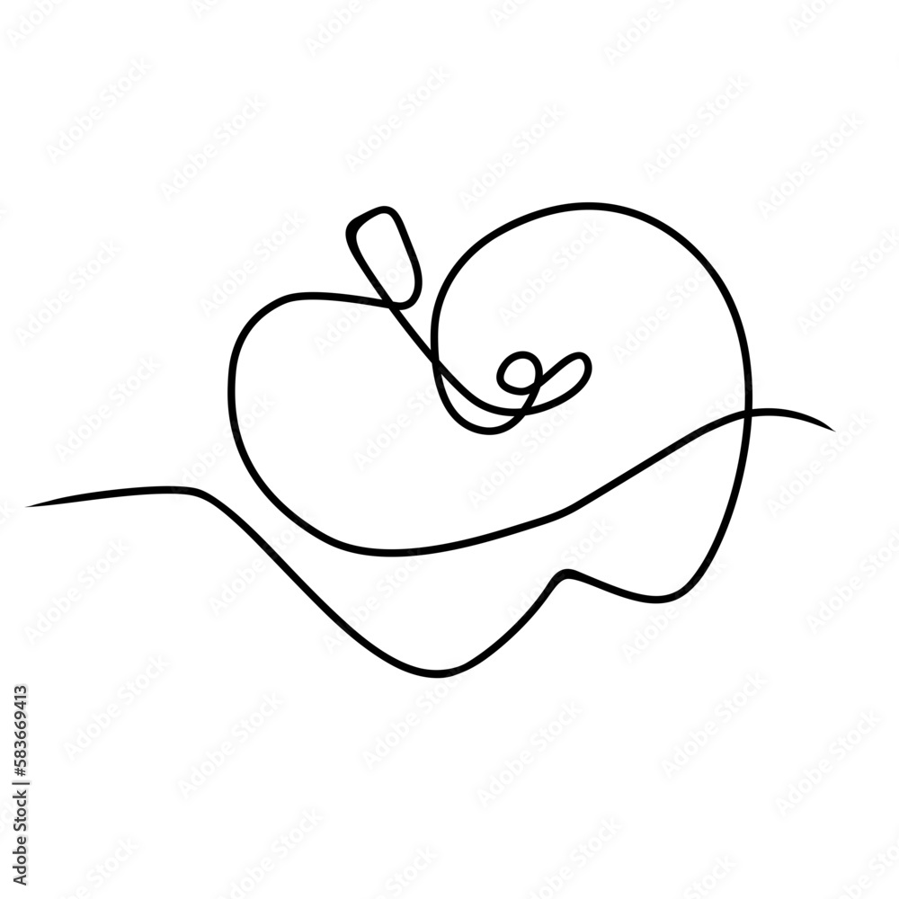 apple continuous line doodle apple continuous line doodle
