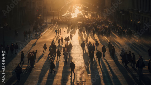 people on the crossway created with Generative AI technology