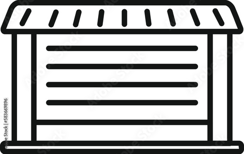 Garage door icon outline vector. Automatic gate. Auto control