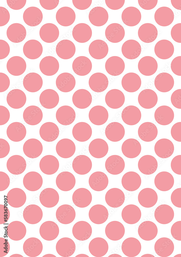 Papel Digital Polka Dot, con lunares grandes en color magenta pastel sobre fondo blanco, 
8,5 x 11 pulgadas,300 dpi