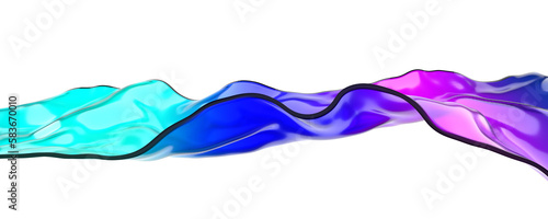 olas de cristal coloridas  render 3D