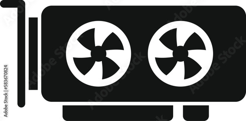Video card icon simple vector. Ledger finance. Block chain
