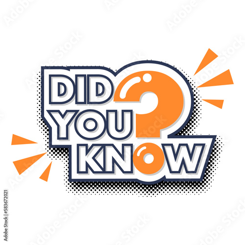 Did you know web banner, idea box, quote for interesting fact. Cartoon vector in comic style on transparent background