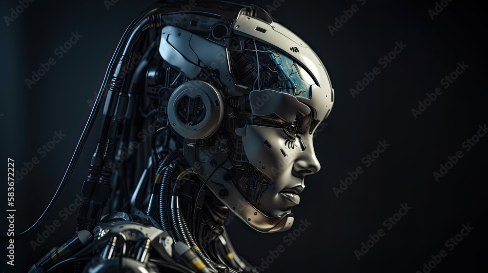 A cyborg with advanced technology, generative ai A cyborg with advanced technology, generative ai