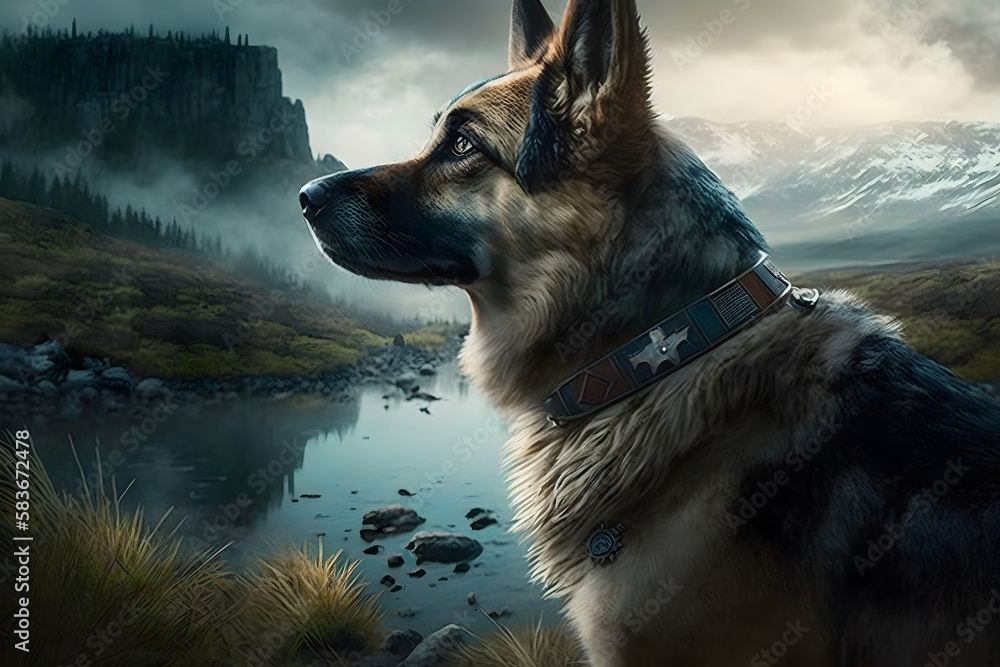 An adventure seeking dog. Generative AI An adventure seeking dog. Generative AI