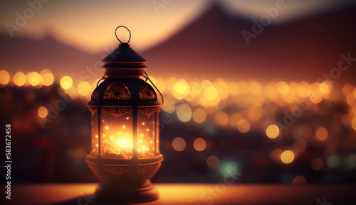 Ramadan Kareem Arabic lantern and background lighting © Hammad