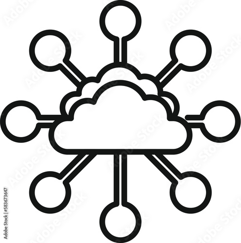 Blockchain cloud icon outline vector. Block chain. Finance bitcoin