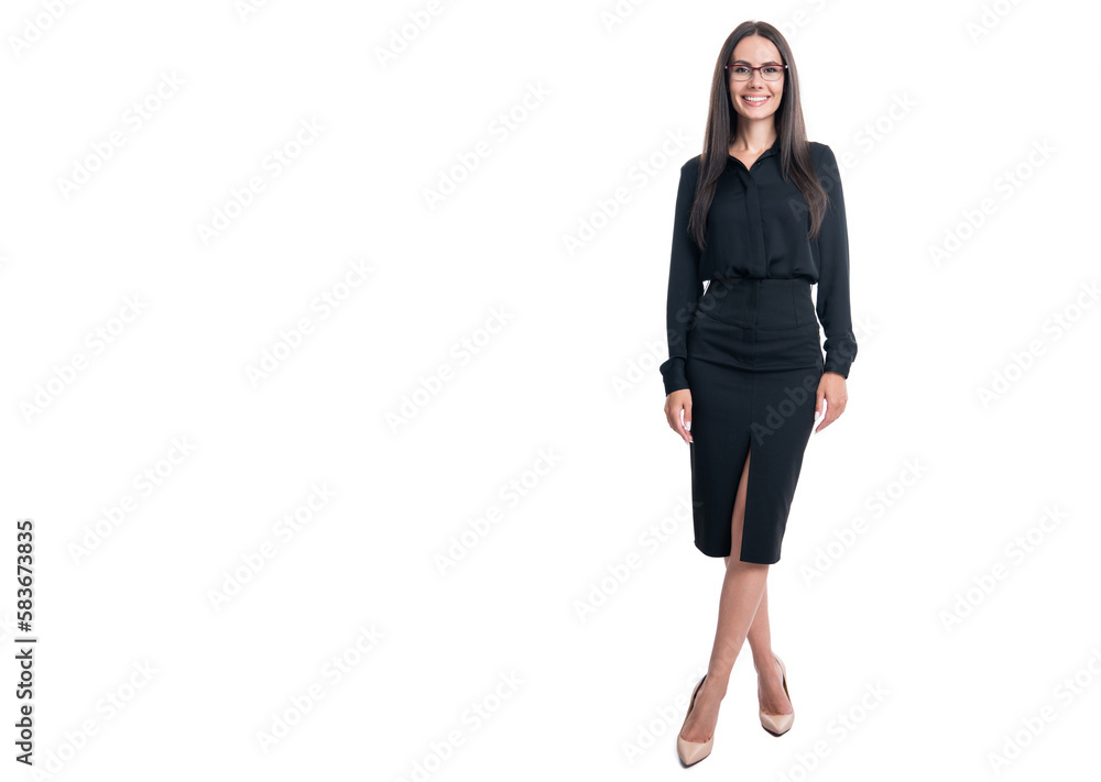 cheerful woman boss isolated on white background with copy space. caucasian woman boss in studio cheerful woman boss isolated on white background with copy space. caucasian woman boss in studio