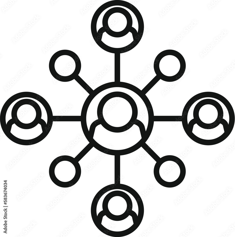 Crypto network icon outline vector. Block chain. Finance future Crypto network icon outline vector. Block chain. Finance future