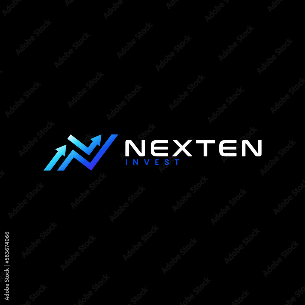 Letter N colorful gradient logo modern business invest Letter N colorful gradient logo modern business invest
