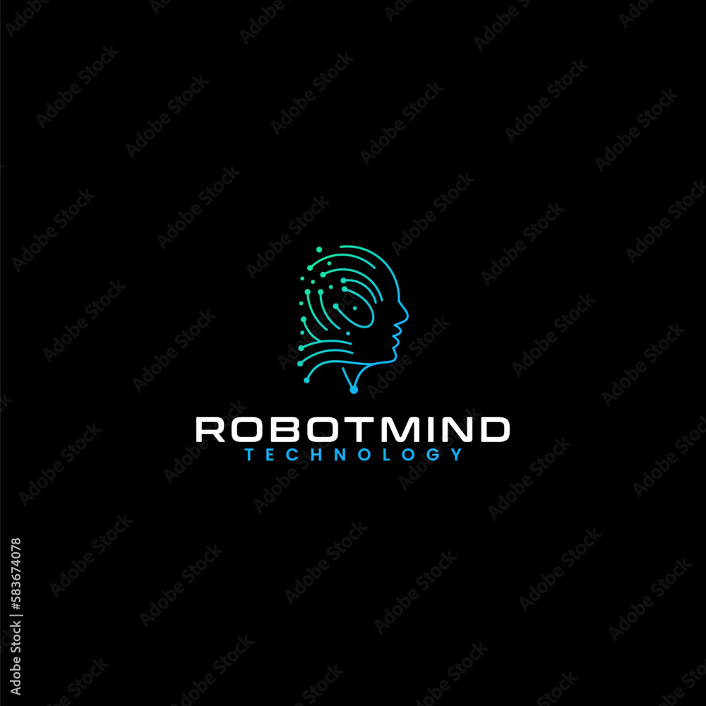 Robotics people technology modern gradient logo Robotics people technology modern gradient logo