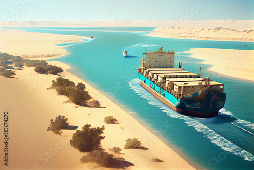 ship in suez canal 