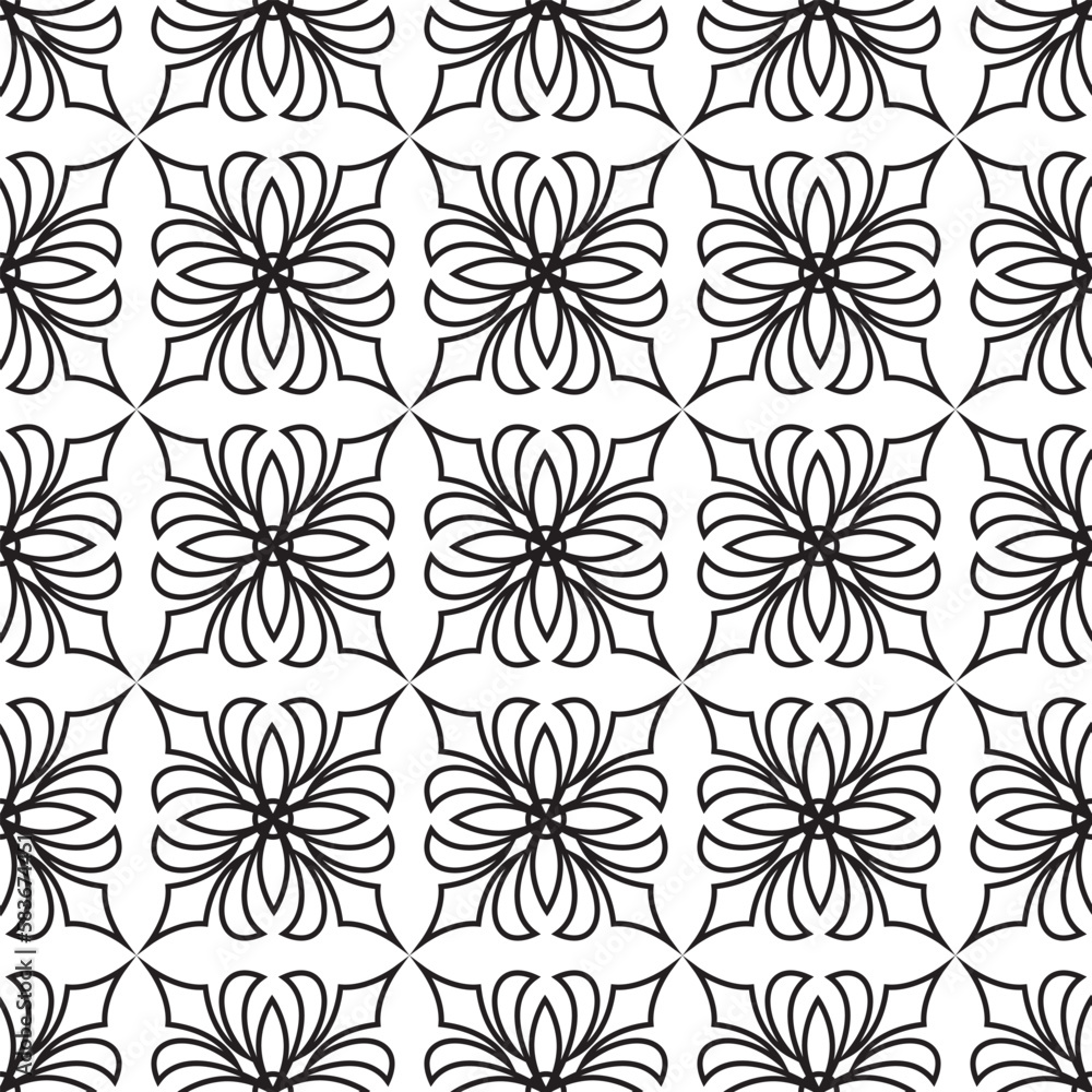 floral geometric seamless pattern for background, fabric motif, tile texture, wrapping paper 