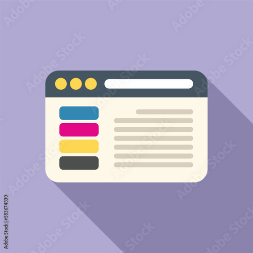 Web printing icon flat vector. Digital print. Service color