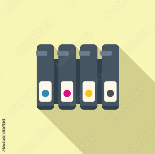 Cmyk cartridges icon flat vector. Digital print. Color offset