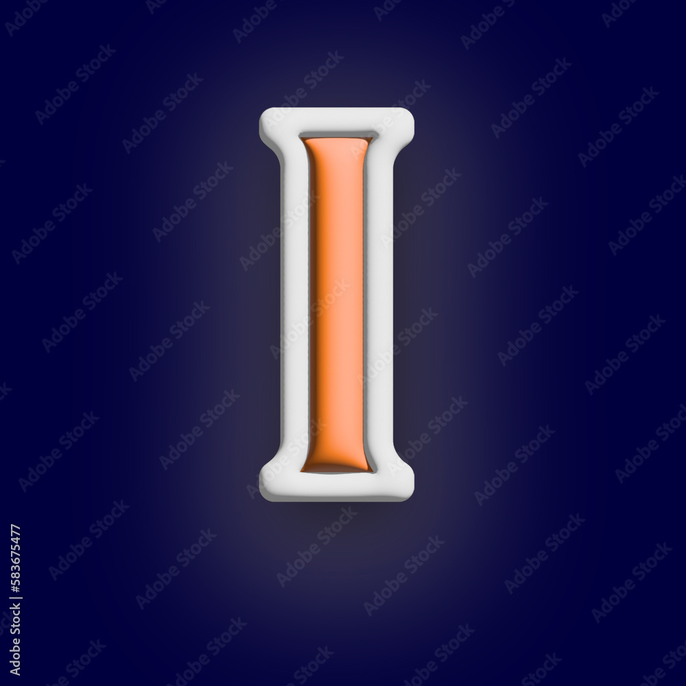 I letter photo in 3d rendering illustration blue background I letter photo in 3d rendering illustration blue background