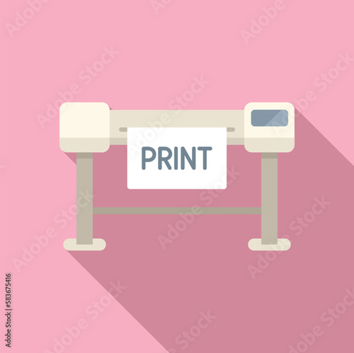 Plotter print icon flat vector. Printer machine. Ink offset