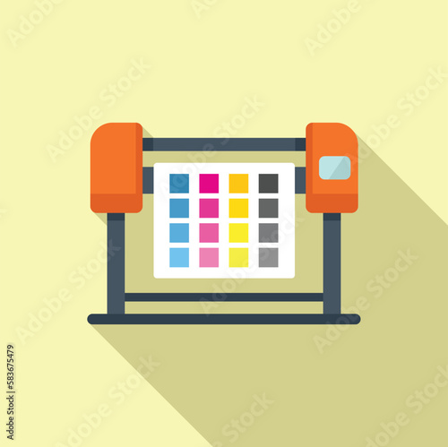 Cmyk plotter icon flat vector. Digital print. Color industry
