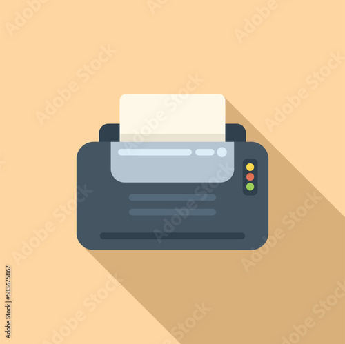 Print color icon flat vector. Digital printer. Copy paper