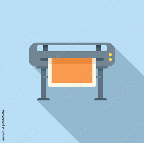 Service plotter icon flat vector. Digital print. Industry paint