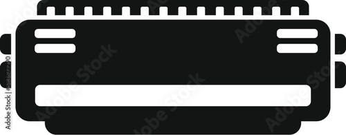 Printer cartridge icon flat vector. Digital print. Color service